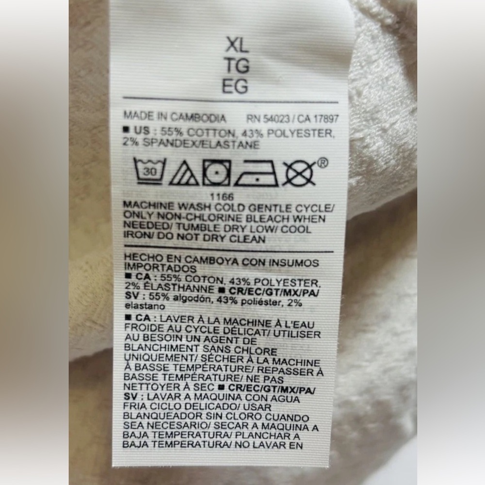 Old Navy Womens Active Dynamic Fleece Popover Quilted Hoodie Cream XL NWT - Picture 7 of 14